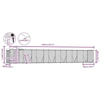 vidaXL chenil extérieur pour chiens Acier