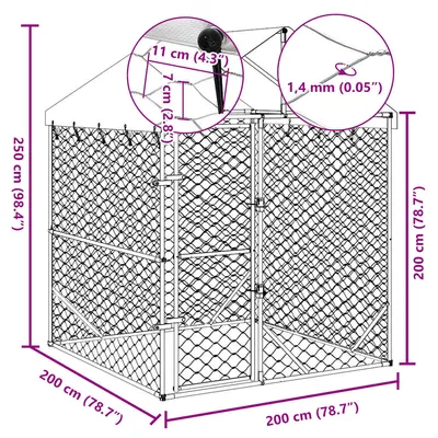 vidaXL chenil extérieur pour chiens Acier