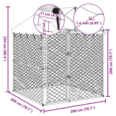 vidaXL chenil extérieur pour chiens Acier