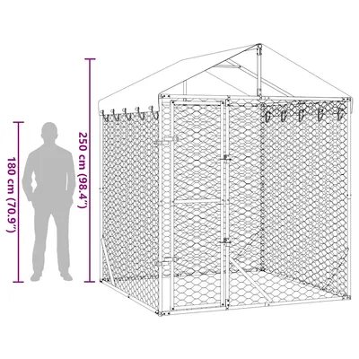 vidaXL chenil extérieur pour chiens Acier