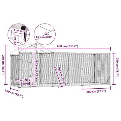 vidaXL chenil extérieur pour chiens Acier