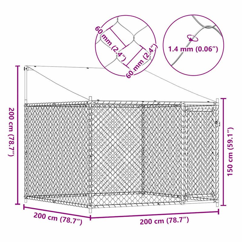 vidaXL cage pour chien Acier