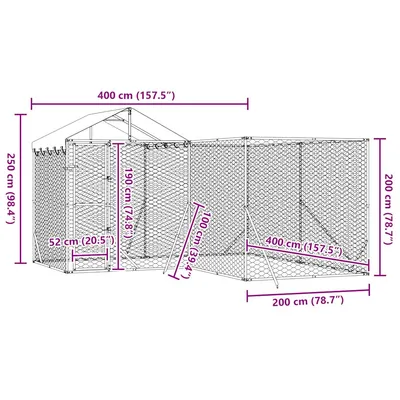 vidaXL chenil extérieur pour chiens Acier