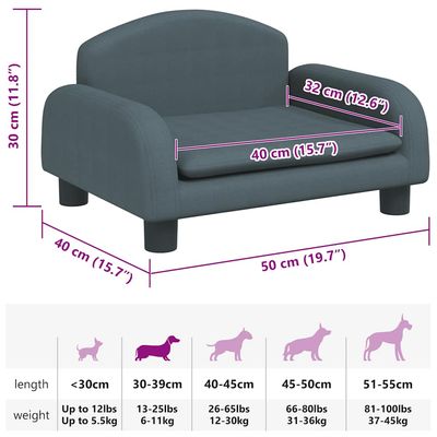 vidaXL lit pour chien Tissu