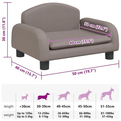 vidaXL lit pour chien Tissu