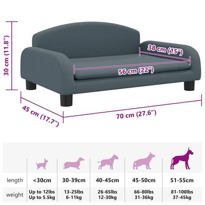 vidaXL lit pour chien Tissu