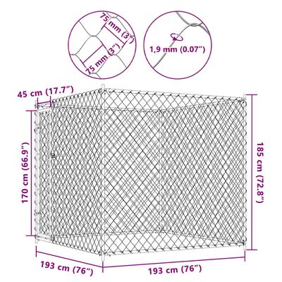vidaXL chenil Acier