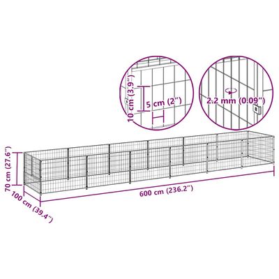 vidaXL chenil Acier