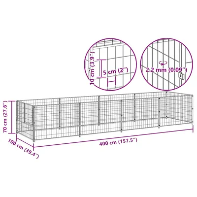 vidaXL chenil Acier vidaXL chenil Acier