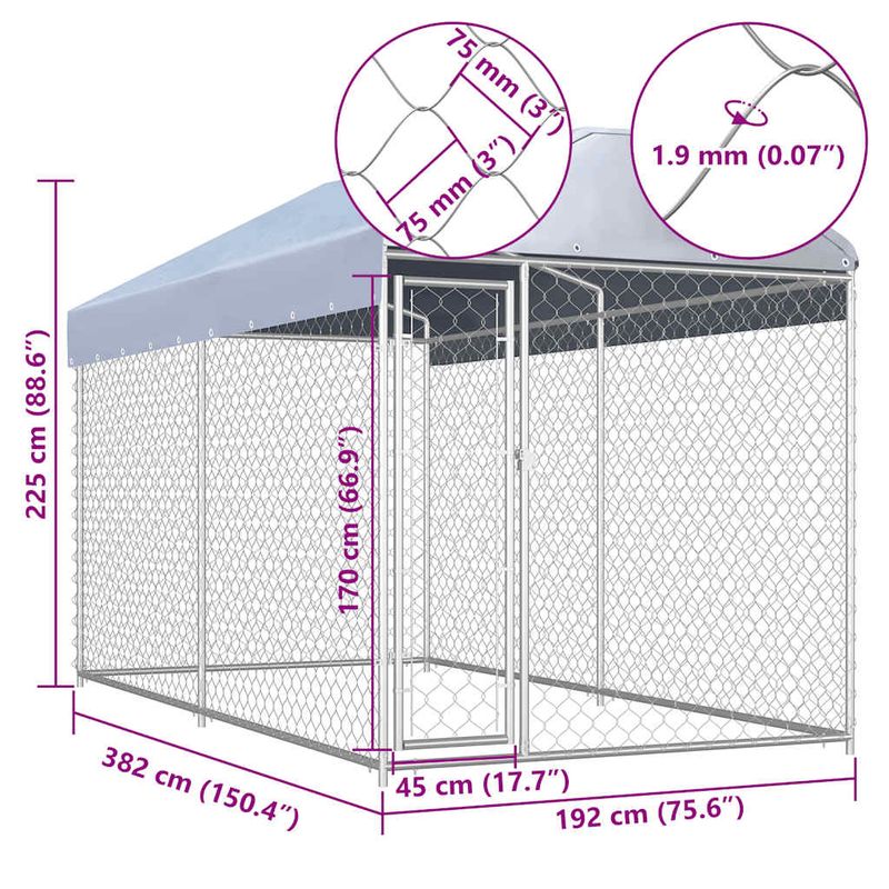 vidaXL chenil Acier