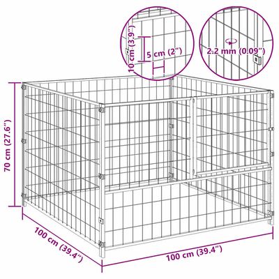 vidaXL chenil Acier