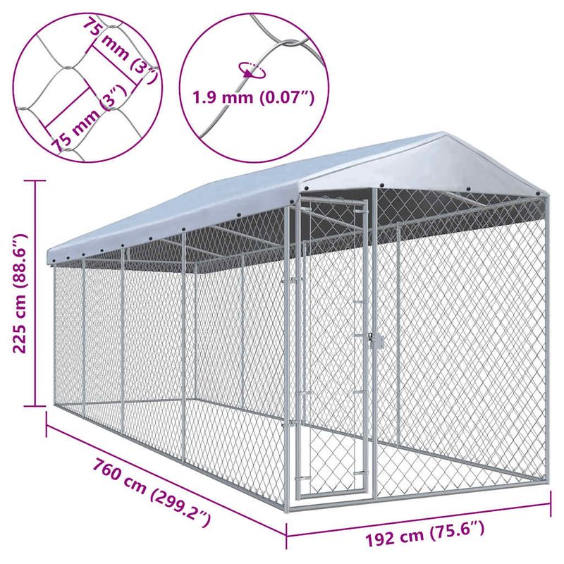 vidaXL chenil Acier