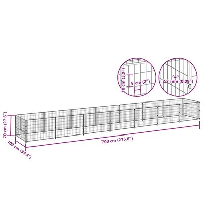 vidaXL chenil Acier