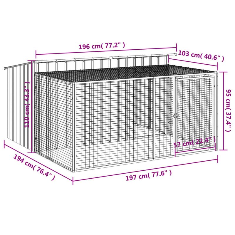 vidaXL niche pour chien Acier