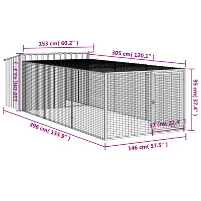 vidaXL niche pour chien Acier