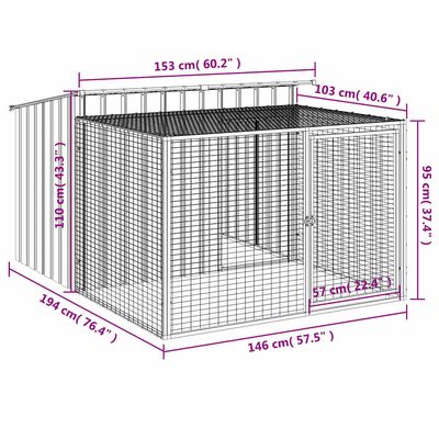 vidaXL niche pour chien Acier