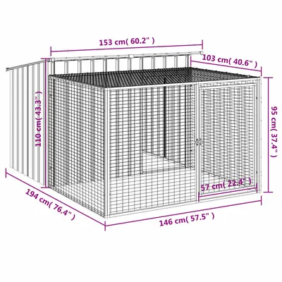 vidaXL niche pour chien Acier
