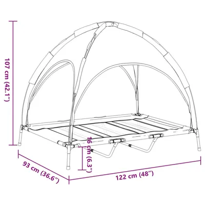 vidaXL Lit avec auvent pour chien vidaXL Lit avec auvent pour chien