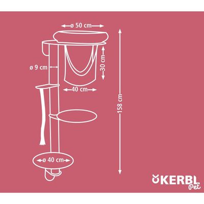 Kerbl Arbre à chat mural Dolomit Grappa 158 cm