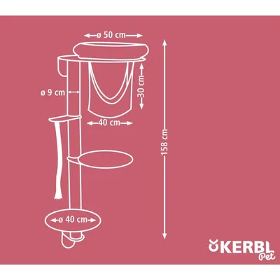 Kerbl Arbre à chat mural Dolomit Grappa 158 cm