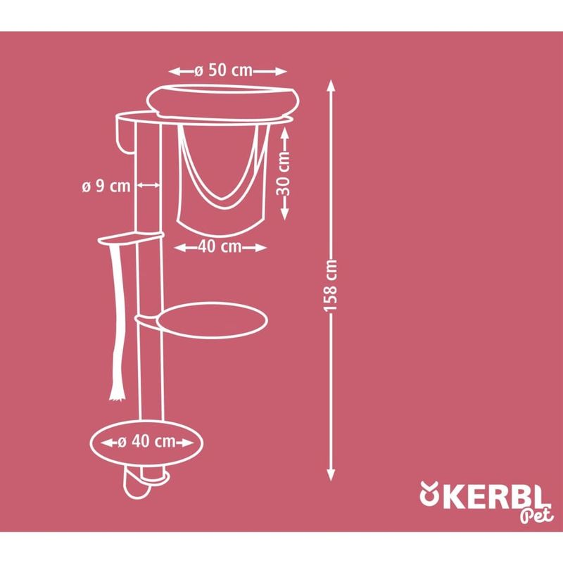 Kerbl Arbre à chat mural Dolomit Grappa 158 cm