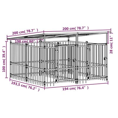 vidaXL Cage tout-en-un pour chien