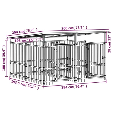 vidaXL Cage tout-en-un pour chien