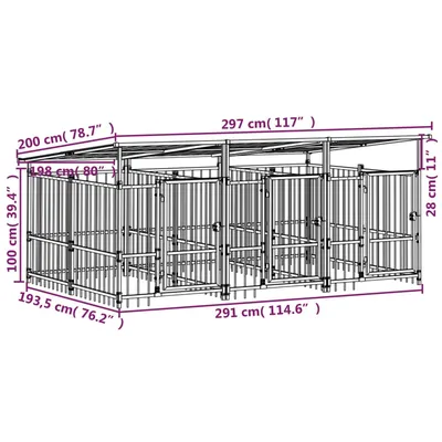 vidaXL Cage tout-en-un pour chien