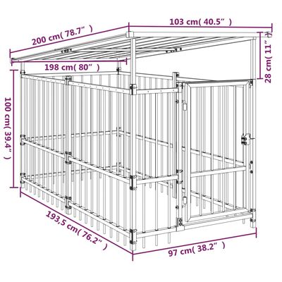 vidaXL Cage tout-en-un pour chien