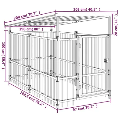 vidaXL Cage tout-en-un pour chien