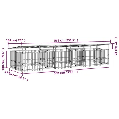 vidaXL Cage spacieuse pour chien
