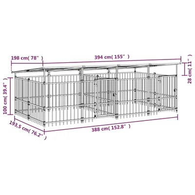 vidaXL Cage spacieuse pour chien