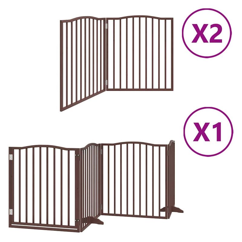 vidaXL Barrière en bois de peuplier pour chien