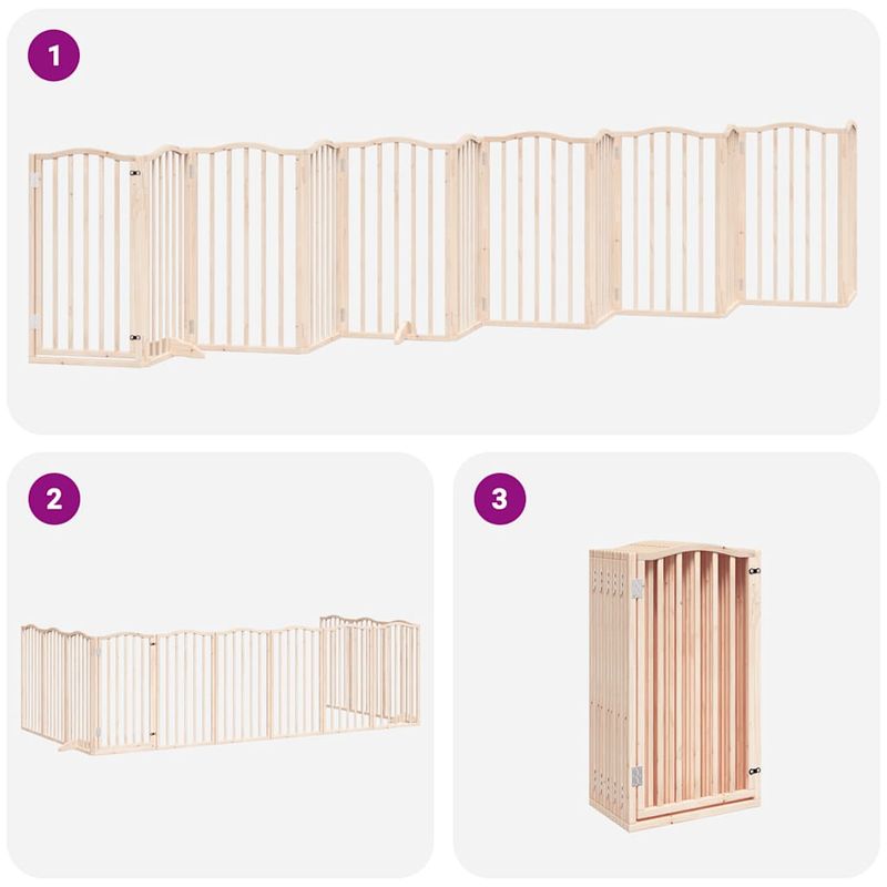 vidaXL Barrière en bois de peuplier pour chien