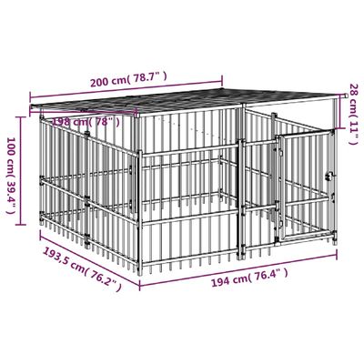 vidaXL Cage spacieuse pour chien