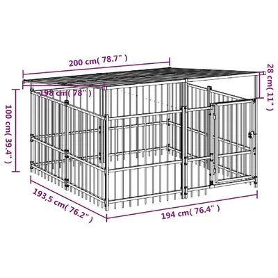 vidaXL Cage spacieuse pour chien