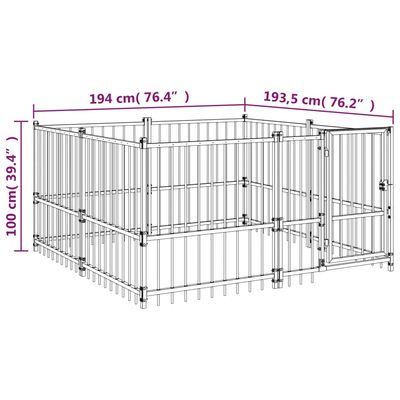 vidaXL Cage spacieuse pour chien