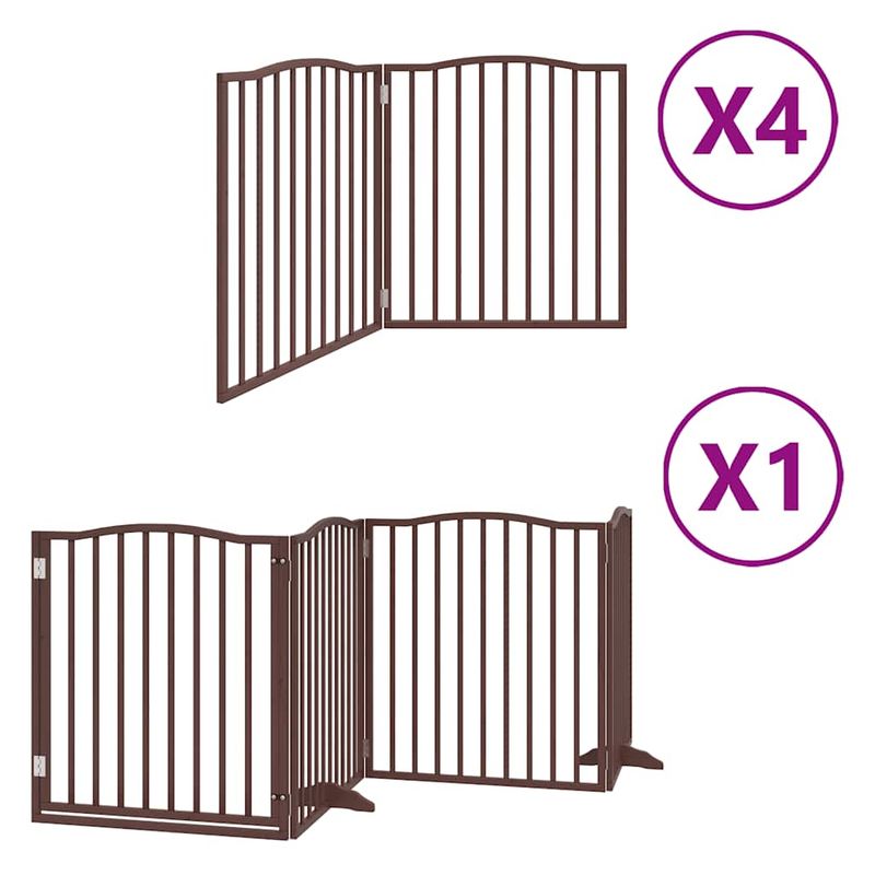 vidaXL Barrière en bois de peuplier pour chien