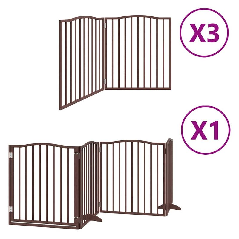 vidaXL Barrière en bois de peuplier pour chien