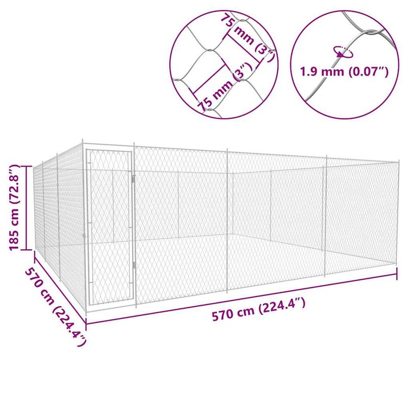 vidaXL Grande cage, chenil pour chien