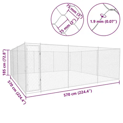 vidaXL Grande cage, chenil pour chien vidaXL Grande cage, chenil pour chien