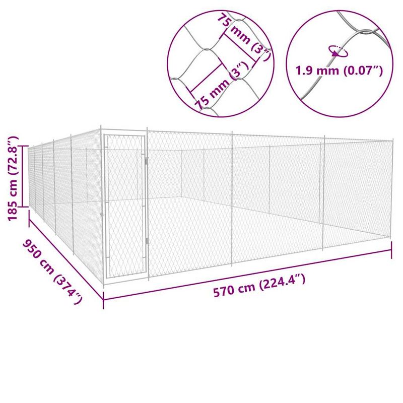 vidaXL Grande cage, chenil pour chien