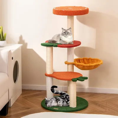 GIANTEX Arbre à Chat Style Fruits avec Griffoirs en Sisal