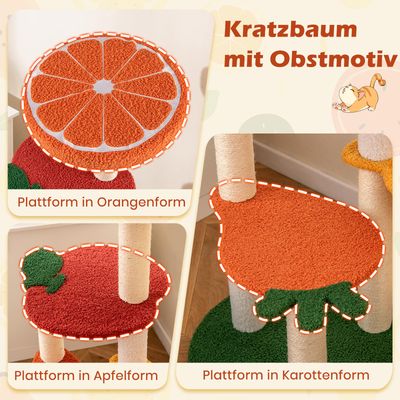 GIANTEX Kratzbaum im Obst-Design mit Sisal-Kratzflächen