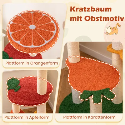 GIANTEX Kratzbaum im Obst-Design mit Sisal-Kratzflächen GIANTEX Kratzbaum im Obst-Design mit Sisal-Kratzflächen