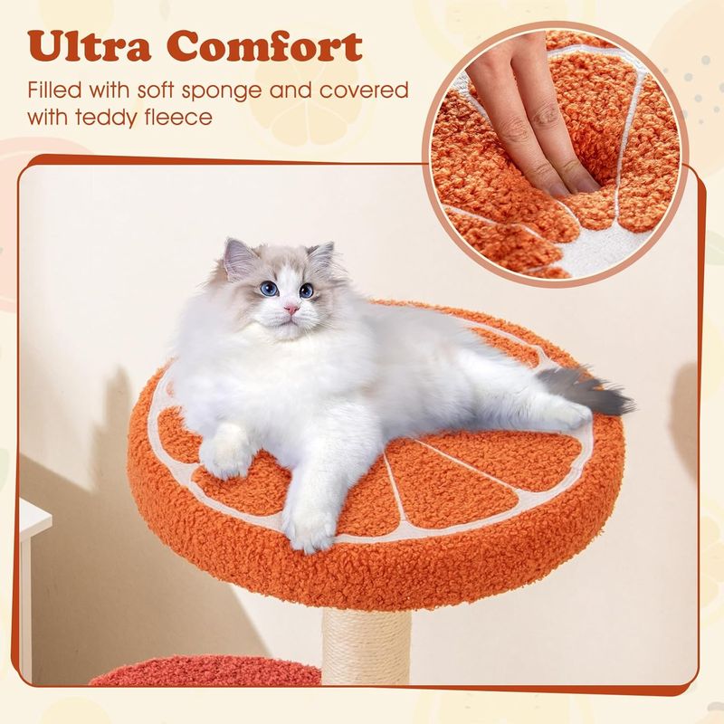 GIANTEX Arbre à Chat Style Fruits avec Griffoirs en Sisal