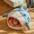 Zoomtopia Niche pour chat en forme de requin avec coussin épais