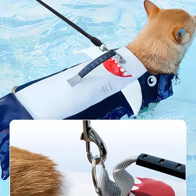 Pawzy Gilet de sauvetage pour chien en forme de requin