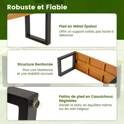 GIANTEX Banc de Jardin Extérieur 3 Personnes avec Grotte Chat