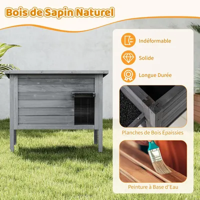 GIANTEX Niche pour Chat Exterieur en Bois avec Toit en Asphalte